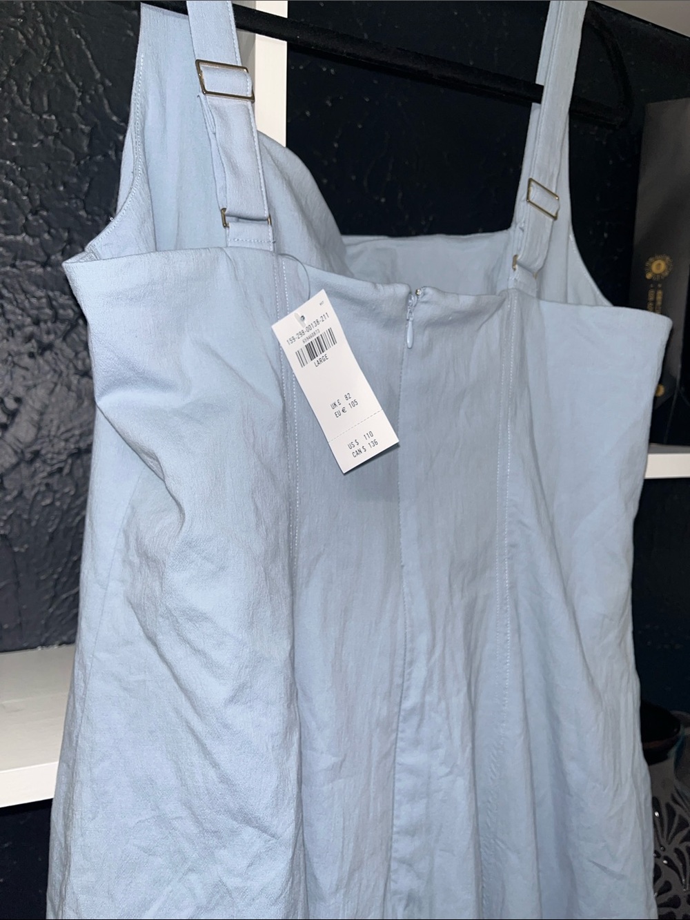 Abercrombie & Fitch Mila Dress Light Blue Square-Neck Maxi - Picture 5 of 9